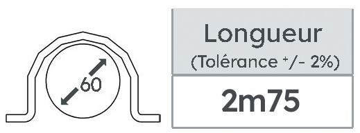 Gaine de protection de câbles 60.60 Michaud GPC métallique alu longueur 2m75 - Michaud - N298