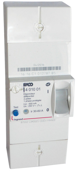 Disjoncteur edf bipo 60a instantane - Michaud - N461 Disjoncteur edf bipo 60a instantane - Michaud - N461