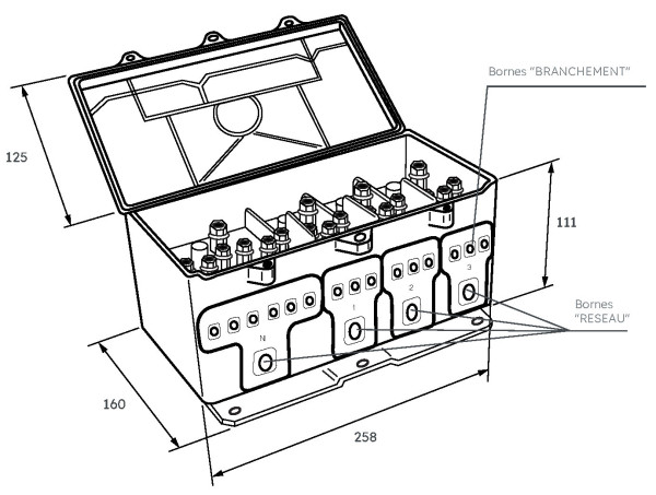 Boitier de connexion aérien à perforation d'isolant - Michaud - P430