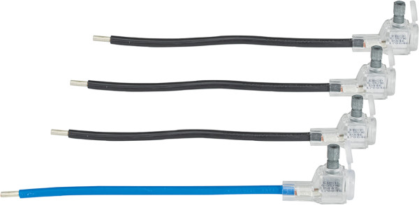 Sachet de 4 embouts à perforation d'isolant EBCP 35M-16 (3 noirs + 1 bleu) longueur 235 mm - Michaud - P651