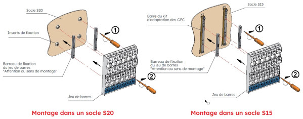 Lot 2 barreaux de substi. gfc s25 - Michaud - Q627
