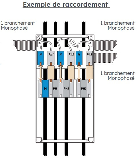 Ensemble de CPF Michaud 60A universel 1 branchement triphasé - Michaud - Q881