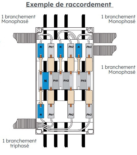 Ensemble de CPF Michaud 60A universel 1 branchement triphasé - Michaud - Q881