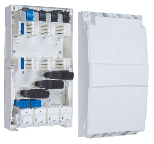 Coffret SPCM Michaud avec coupe-circuit interieur 200A avec 2 derivations latérales 6-35 - Michaud - Q951