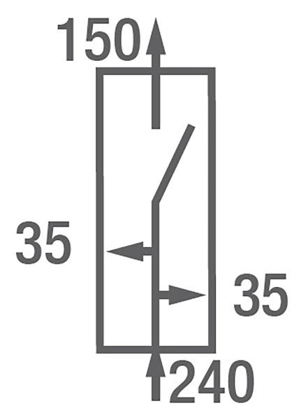 Coffret SPCM Michaud avec coupe-circuit interieur 200A avec 2 derivations latérales 6-35 - Michaud - Q951