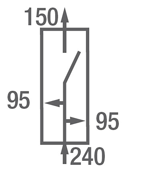 Coffret SPCM Michaud avec coupe-circuit interieur 200A avec 2 derivations latérales 6-95 - Michaud - Q952