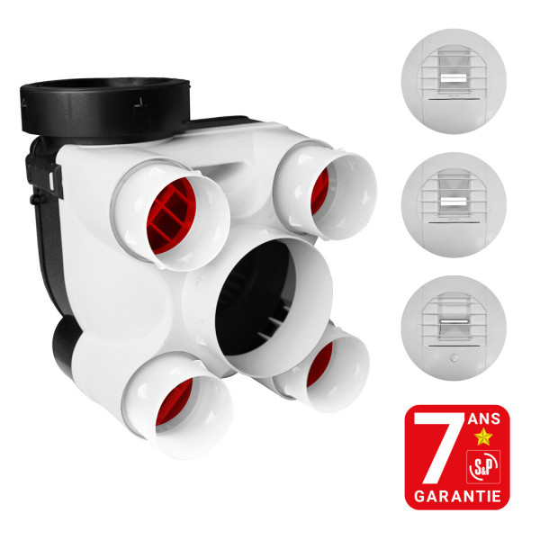 Kit VMC hygroréglable avec bouches à piles et détection de présence – S&P France - S&P France - 604212