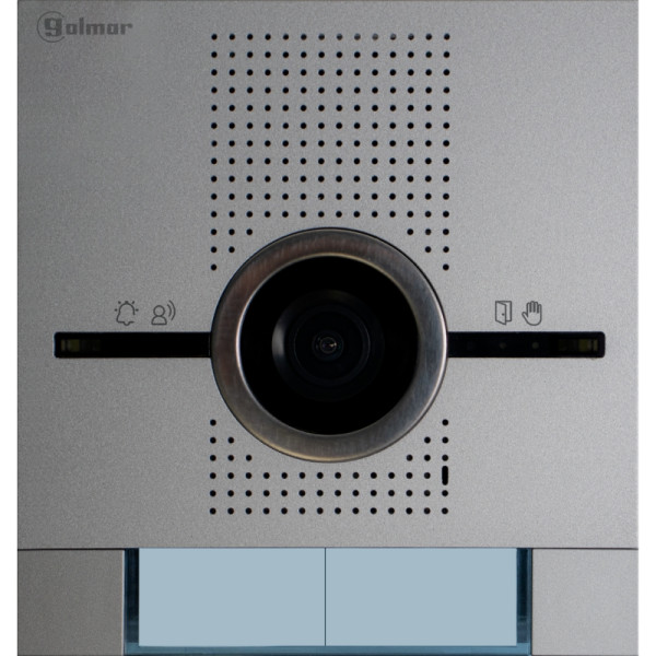 Module supra aluminium pour groupe vidéo, 2 boutons, 1 hauteur (111 mm) - Golmar - GS1220/AL