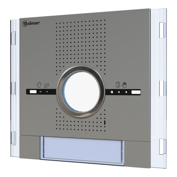 Module supra aluminium pour groupe vidéo, 2 boutons, 1 hauteur (111 mm) - Golmar - GS1220/AL