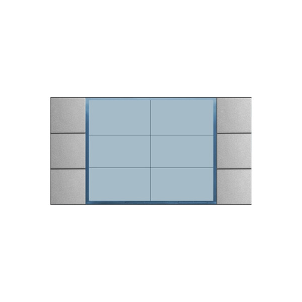 Module supra aluminium 2 rangées 6 boutons, 1/2 hauteur (55 mm) - Golmar - GS3260/AL