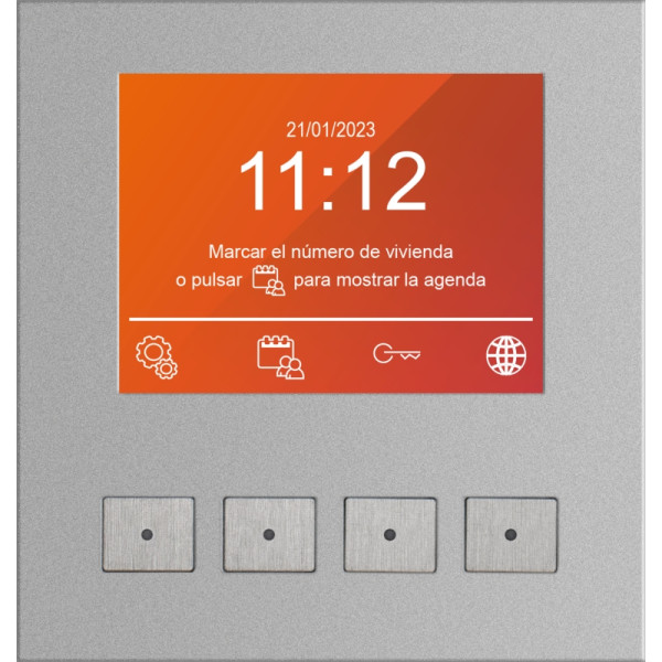 Module écran digital 3.5 pouce pour platine supra aluminium, 1 hauteur (111 mm) - Golmar - GS3403/AL