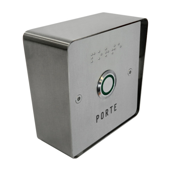 Bouton de sortie saillie no/nf éclairé avec façade inox 80x85 mm - Golmar - TT07I/SA