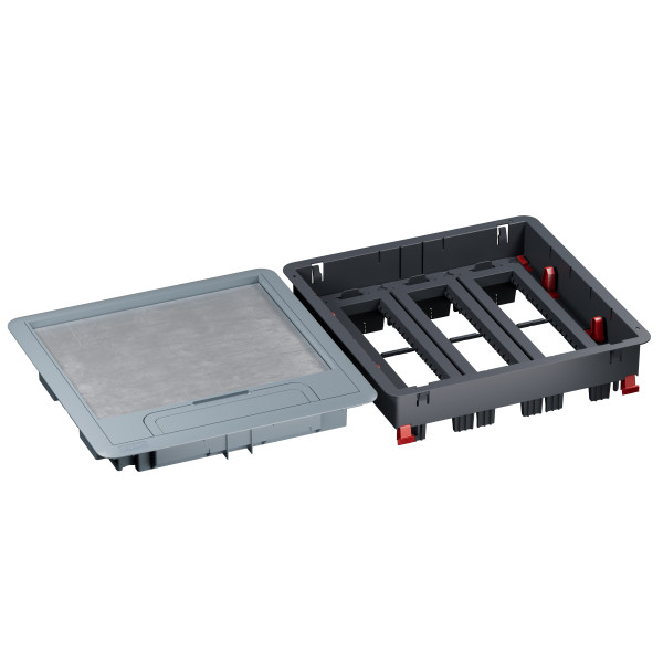 Boîte sol plastique béton, 24 modules, couvercle amovible, installation rapide - Legrand - 080711