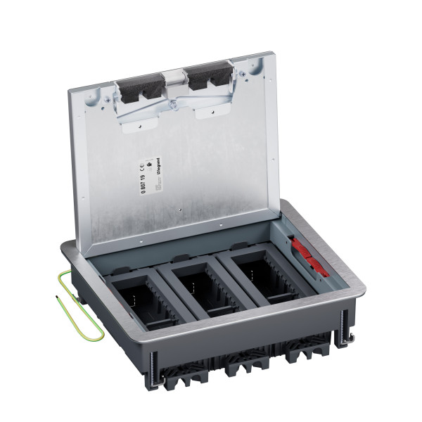 Boîte de sol 18 modules, couvercle métal, ip20 - Legrand - 080719