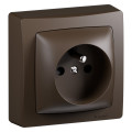 Prise de courant avec terre - les apparents - bornes auto - complet marron - Legrand - ALB3100BR