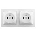 Double prise de courant horizontale avec terre - les apparents - complet blanc - Legrand - ALB3113WH