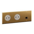 Art d'arnould - 2x2 p+t + prise rj45 6a stp-3p- mémoire or brossé - Legrand - AR67213