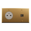 Art d'arnould - prise 2 p+t + prise usb c 30w pd-2p- mémoire or brossé  - Legrand - AR67216