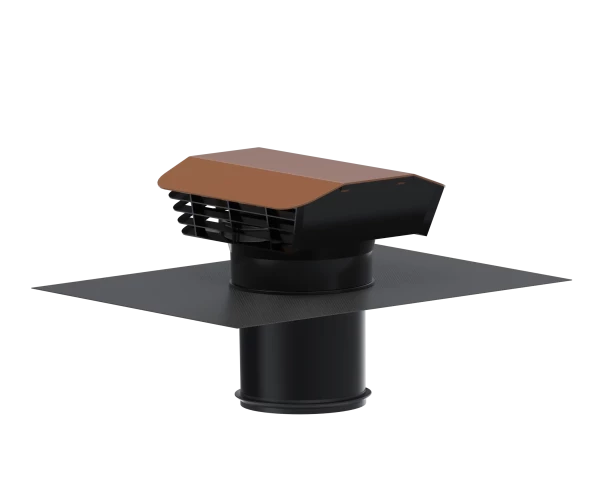 Chapeau toiture plastique, d 150/160 mm, rejet 350 m3/h, asp 360 m3/h, tuile - S&P France - 872012