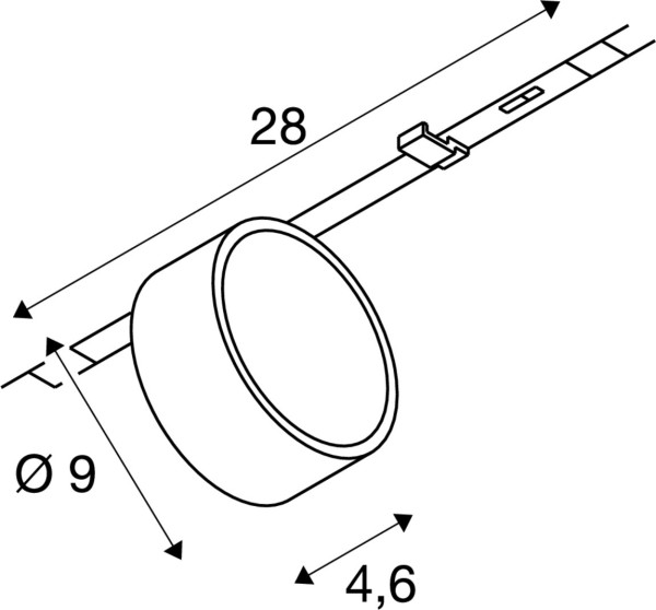 Kalu 2.0, spot pour rail 3 allumages, dali, cylindrique, 2700 k, 10 w, 36°, noir - SLV - 1010237