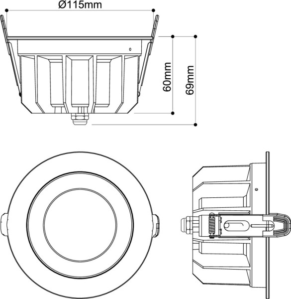 Downlight p, 115 18 hg 840 60 ml dali wh ip54 - SLV - 1010759
