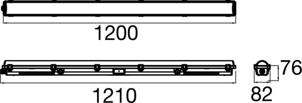 Waterproof c, 1200 57 830/840/850 ml hf ip65 - SLV - 1010811