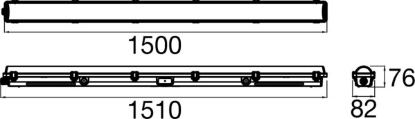 Waterproof p, 1500 81 830/840/850 ml hf em 3h ip65 - SLV - 1010828