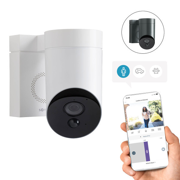 Caméra de surveillance extérieure Somfy Outdoor Wifi blanche 110db - Somfy - 1875327