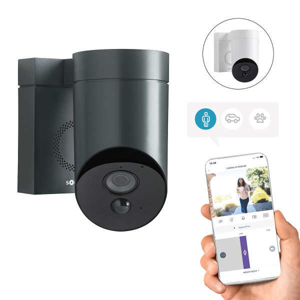 Caméra de surveillance extérieure Somfy Outdoor Wifi Grise - Somfy - 1875328