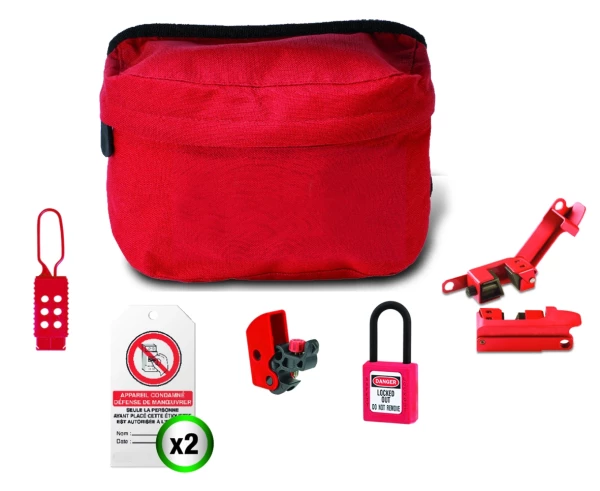 Kit de consignation. 1 cadenas, 2 bloque disjoncteurs, 2 étiquettes, 1 crochet. - AGI Robur - 437448