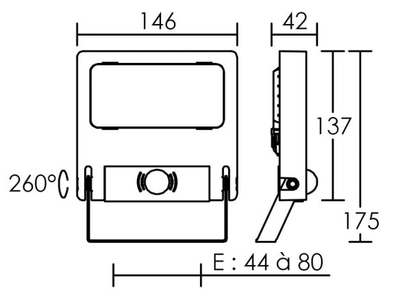 Projecteur extérieur Aric Michelle blanc avec détecteur mouvement IP65 IK08 - Aric - 51243
