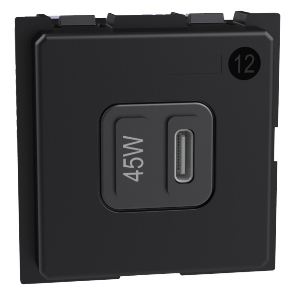 Living now - prise usb type c 45w power delivery -100/240v - 2 modules - Bticino Cofrel - BTK4294C