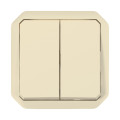 Commande double interrupteur ou poussoir plexo composable sable - Legrand - 069691L