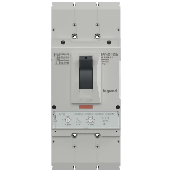Disjoncteur dpx³ 400 1000v, 3p 400a, 30ka 1000v - Legrand - 424931