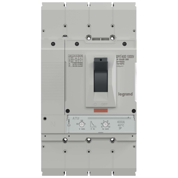 Disjoncteur dpx³ 400 1000v, 4p 400a, 30ka 1000v - Legrand - 424936