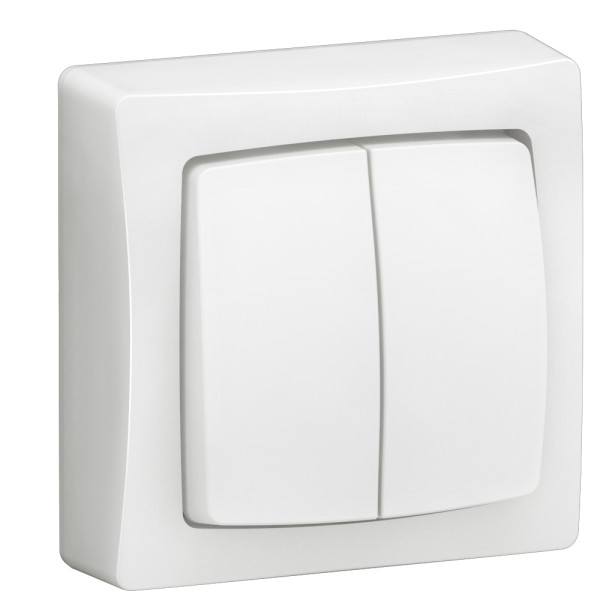 Double interrupteur ou va-et-vient - les apparents - complet blanc - Legrand - ALB2221WH