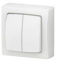 Double interrupteur ou va-et-vient - les apparents - complet blanc - Legrand - ALB2221WH