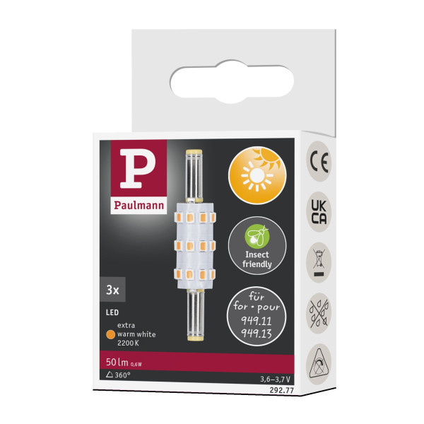 Ampoule led x3 0,6w 50lm 2200k 3,6v pour guirlande plug & shine 94911 & 94913 - Paulmann - 29277