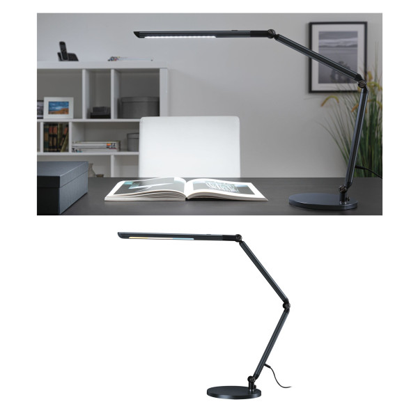 Lampe à poser led flexbar 9,5w whitesw dim on/off mét alu plast anthracite - Paulmann - 41300