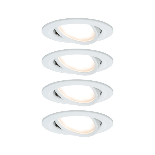 Encastré nova orientable 50° d.84mm coin x4 6w 470lm 2700k alu blanc 230v - Paulmann - 41307