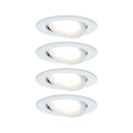 Encastré nova orientable 50° d.84mm coin x4 6w 470lm 2700k alu blanc 230v - Paulmann - 41307