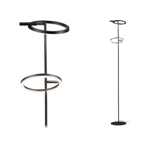 Lampadaire led odila 2x10,4w 1540lm tunablewhite gradable noir/chrome 230v - Paulmann - 71279