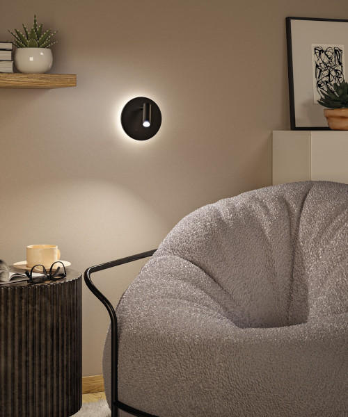 Applique led kiora 1,5w 150lm 2700k dimmable usbc plastique noir 230v - Paulmann - 71286