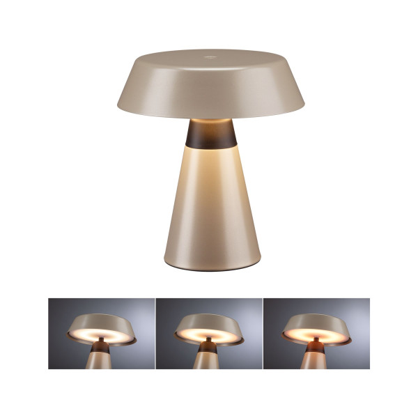 Lampe à poser led lirox__w  switch to warm usbc mét/plast champagne/noir ip44 - Paulmann - 77061