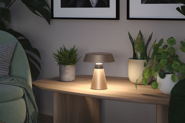 Lampe à poser led lirox__w  switch to warm usbc mét/plast champagne/noir ip44 - Paulmann - 77061