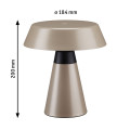 Lampe à poser led lirox__w  switch to warm usbc mét/plast champagne/noir ip44 - Paulmann - 77061