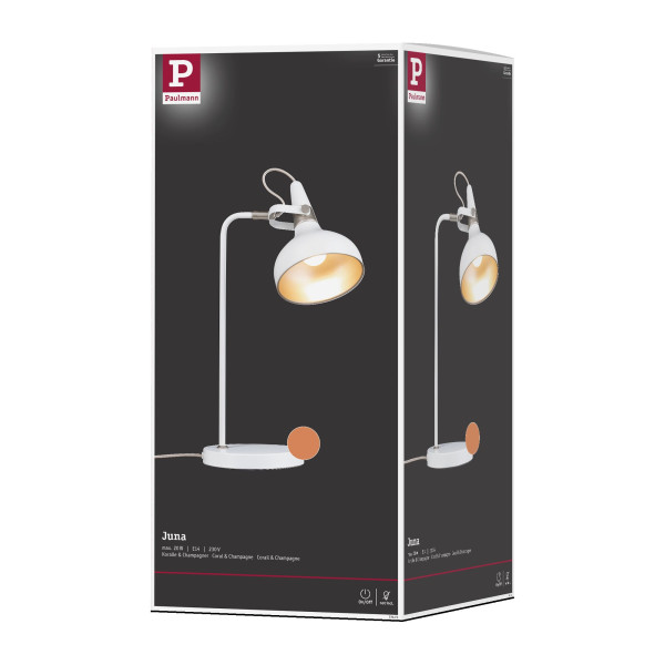 Lampe à poser juna max.20w e14 sans ampoule on/off métal corail or 230v - Paulmann - 77073
