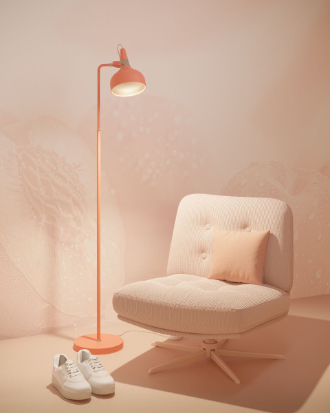 Lampadaire juna max.20w e14 sans ampoule on/off corail or métal - Paulmann - 77075