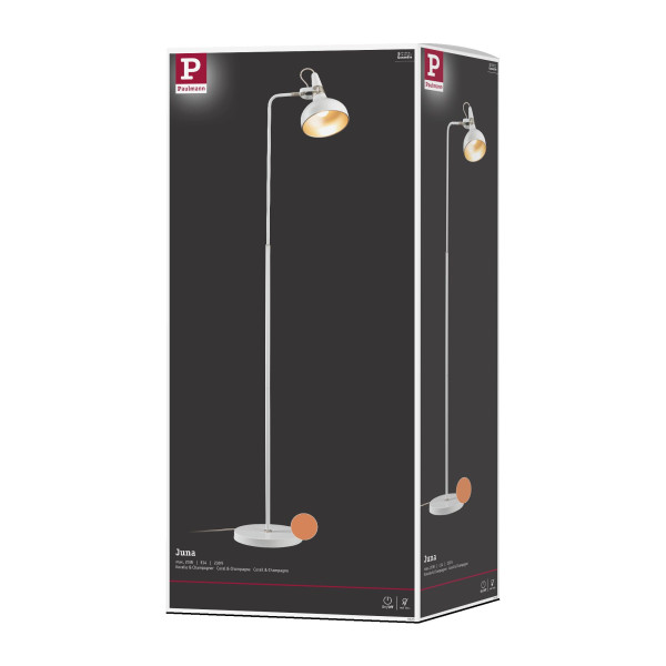 Lampadaire juna max.20w e14 sans ampoule on/off corail or métal - Paulmann - 77075