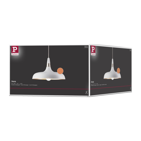 Suspension neordic juna max1x20w e27 l1,10m métal corail 230v sans ampoule - Paulmann - 77077